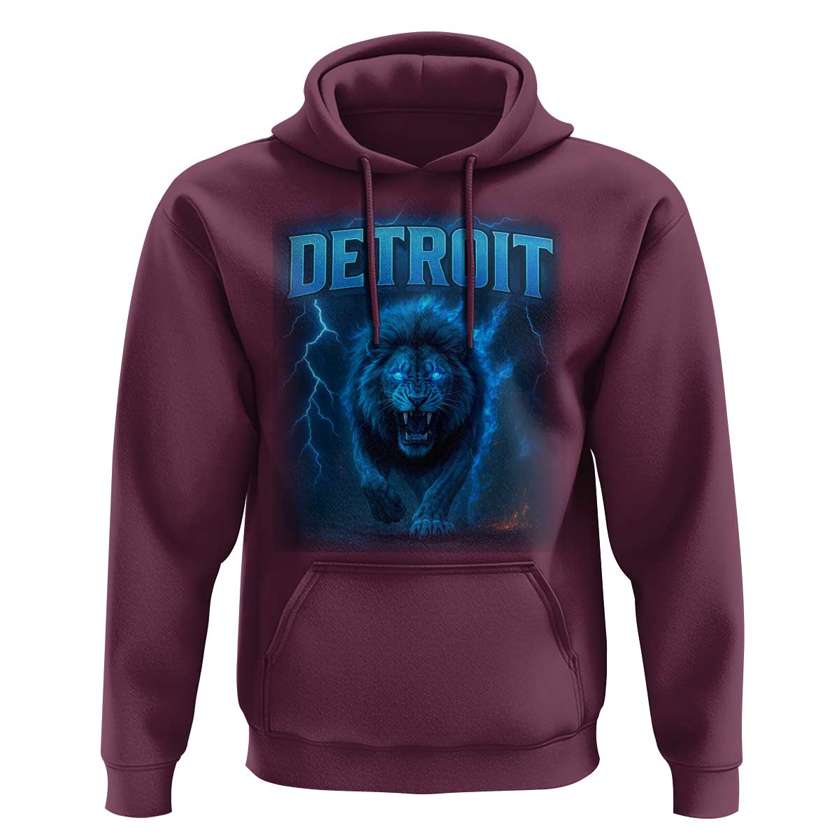 Retro Detroit Football Hoodie Love Lions Bootleg Vintage Rap Tee - Wonder Print Shop