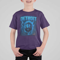Retro Detroit Football T Shirt For Kid Love Lions Bootleg Vintage Rap Tee - Wonder Print Shop