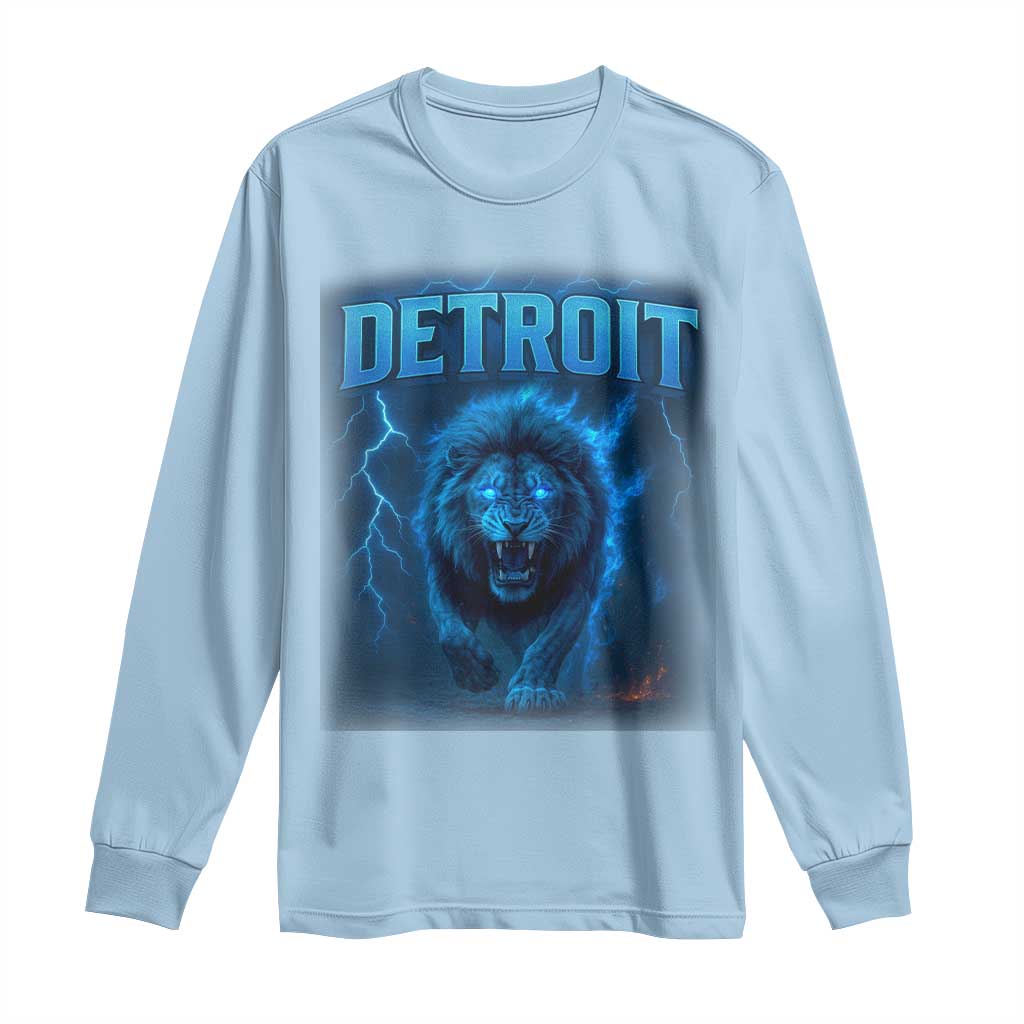 Retro Detroit Football Long Sleeve Shirt Love Lions Bootleg Vintage Rap Tee - Wonder Print Shop