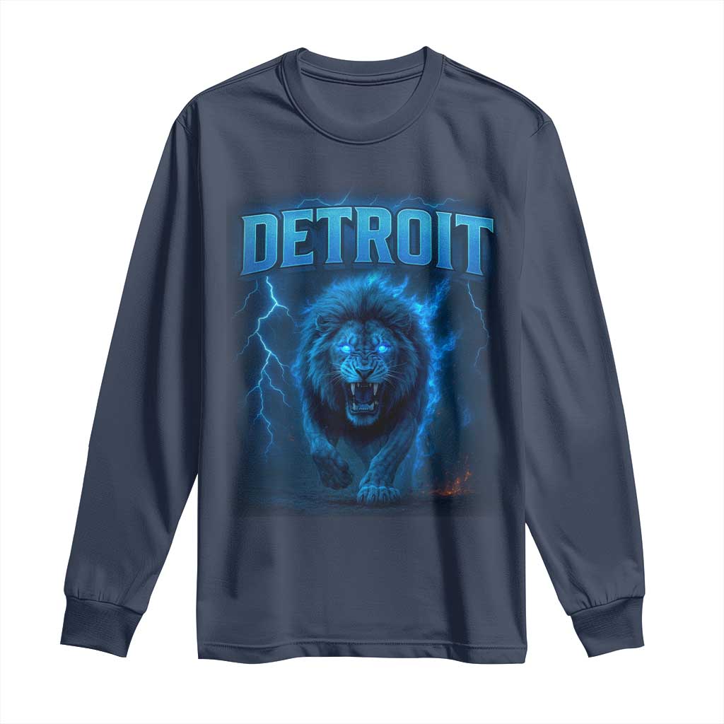 Retro Detroit Football Long Sleeve Shirt Love Lions Bootleg Vintage Rap Tee - Wonder Print Shop