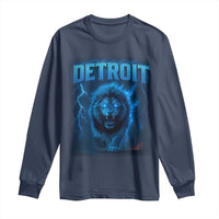 Retro Detroit Football Long Sleeve Shirt Love Lions Bootleg Vintage Rap Tee - Wonder Print Shop