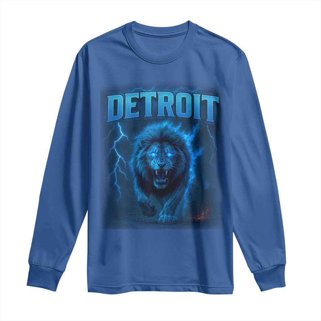 Retro Detroit Football Long Sleeve Shirt Love Lions Bootleg Vintage Rap Tee - Wonder Print Shop