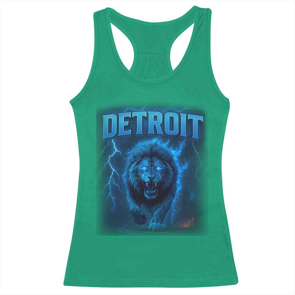 Retro Detroit Football Racerback Tank Top Love Lions Bootleg Vintage Rap Tee - Wonder Print Shop