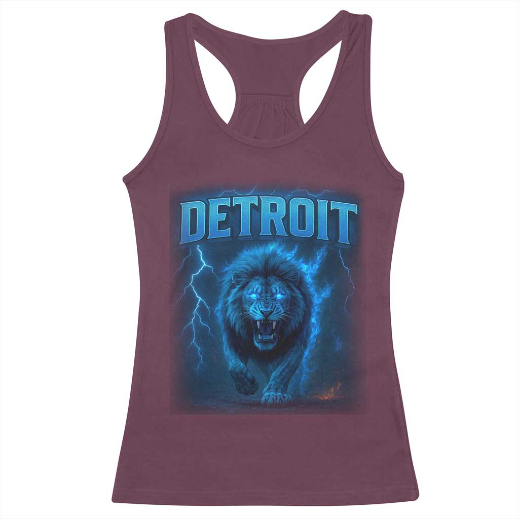Retro Detroit Football Racerback Tank Top Love Lions Bootleg Vintage Rap Tee - Wonder Print Shop