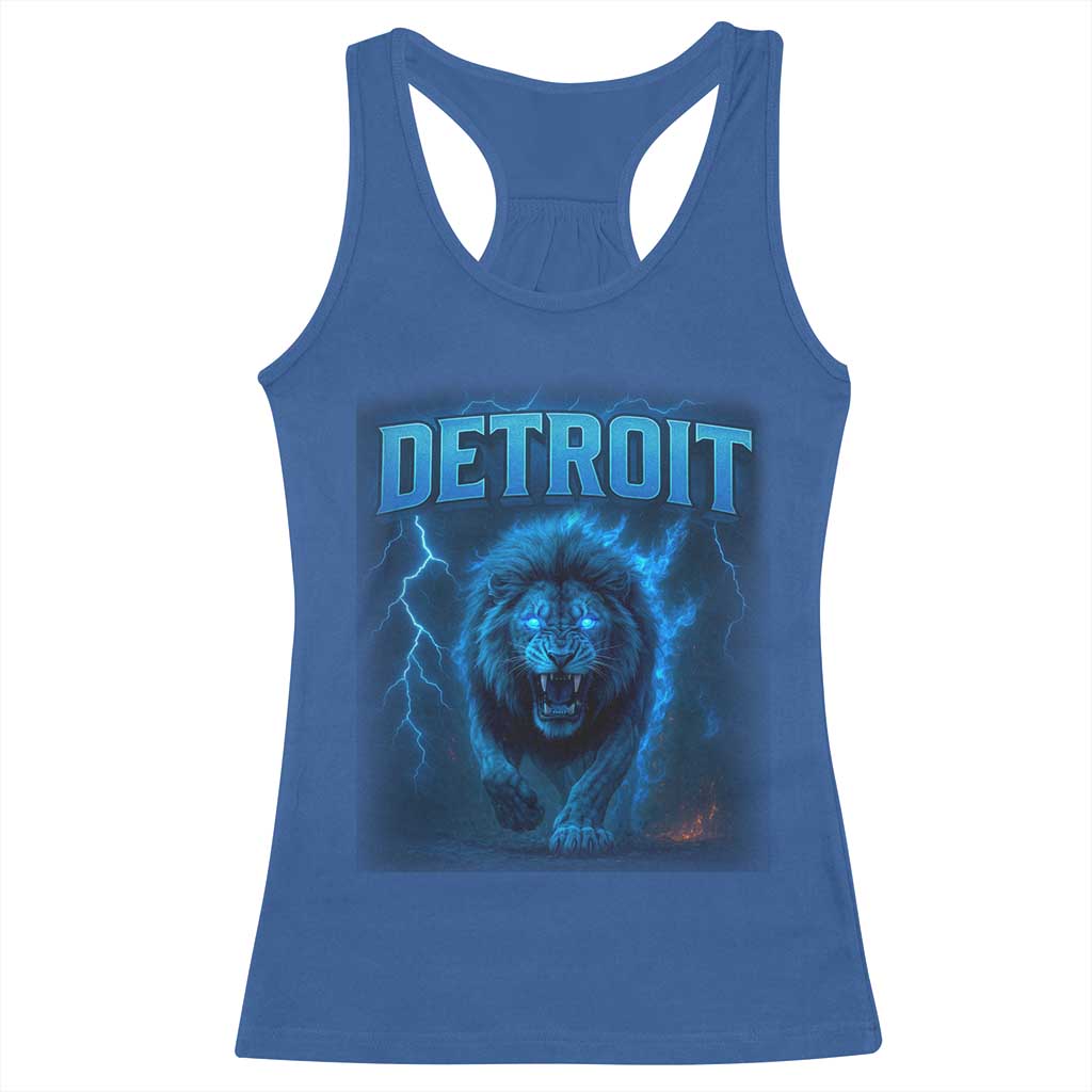 Retro Detroit Football Racerback Tank Top Love Lions Bootleg Vintage Rap Tee - Wonder Print Shop
