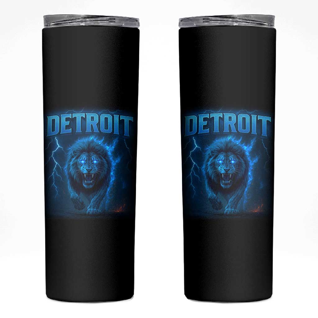 Retro Detroit Football Skinny Tumbler Love Lions Bootleg Vintage Rap Tee - Wonder Print Shop