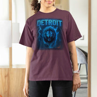 Retro Detroit Football T Shirt For Women Love Lions Bootleg Vintage Rap Tee - Wonder Print Shop