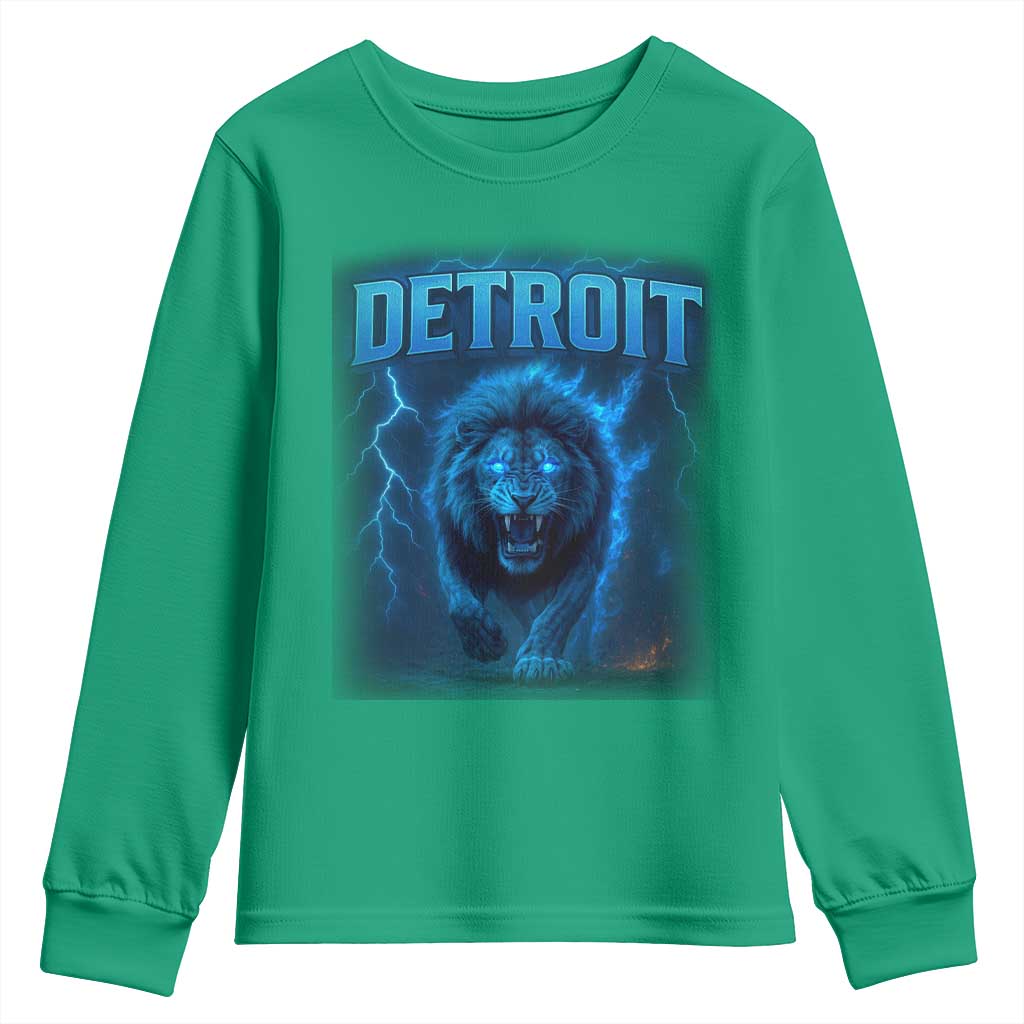 Retro Detroit Football Youth Sweatshirt Love Lions Bootleg Vintage Rap Tee - Wonder Print Shop