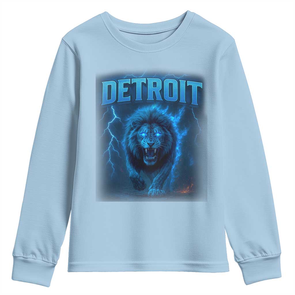 Retro Detroit Football Youth Sweatshirt Love Lions Bootleg Vintage Rap Tee - Wonder Print Shop
