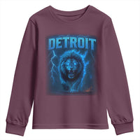 Retro Detroit Football Youth Sweatshirt Love Lions Bootleg Vintage Rap Tee - Wonder Print Shop