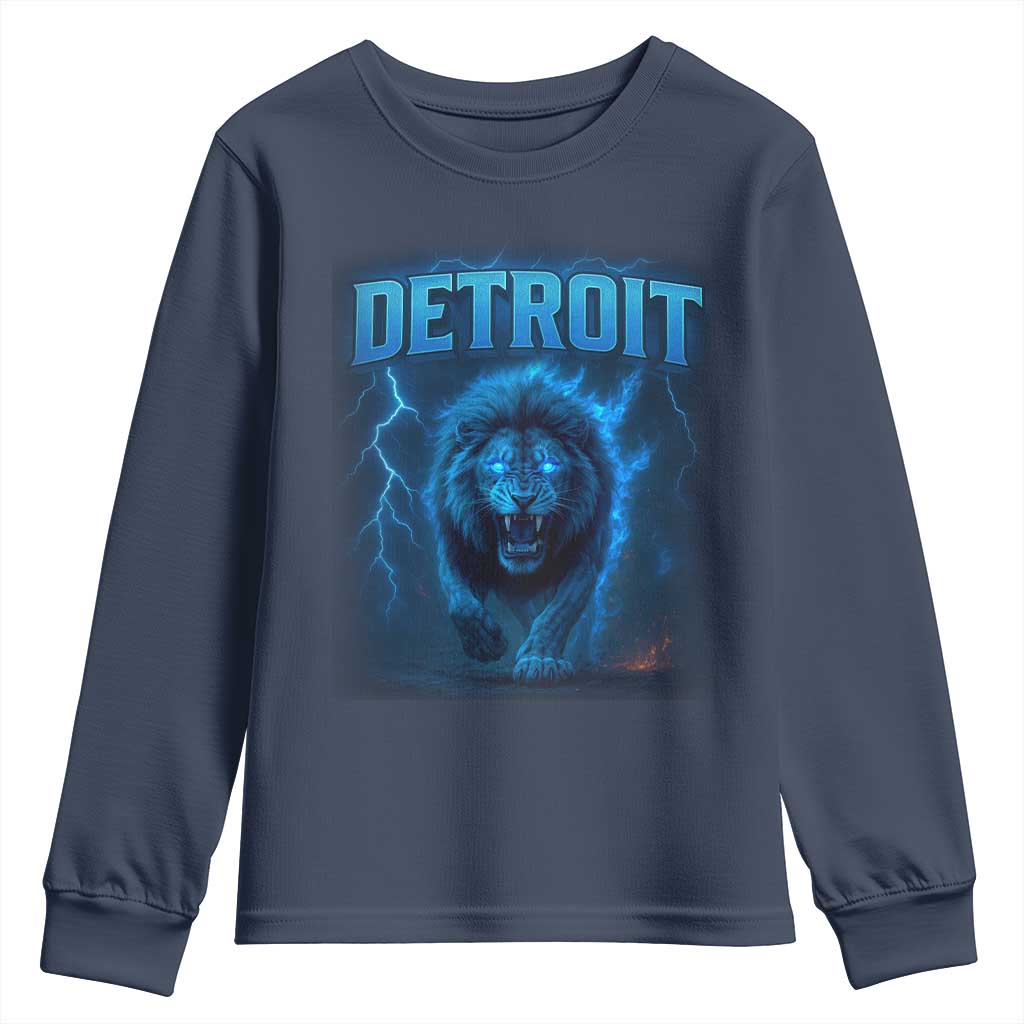 Retro Detroit Football Youth Sweatshirt Love Lions Bootleg Vintage Rap Tee - Wonder Print Shop
