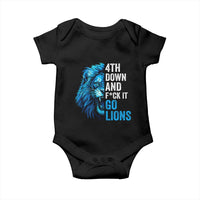 Go Lions Baby Onesie Funny 4th Down F*ck It Blue Lion Fan - Wonder Print Shop