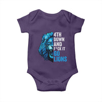 Go Lions Baby Onesie Funny 4th Down F*ck It Blue Lion Fan - Wonder Print Shop