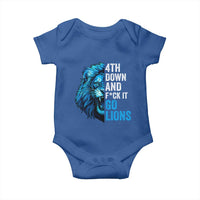 Go Lions Baby Onesie Funny 4th Down F*ck It Blue Lion Fan - Wonder Print Shop