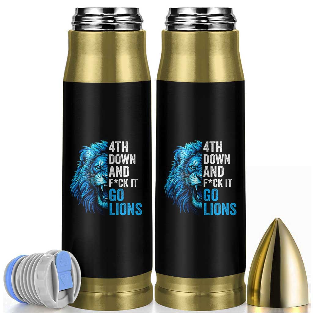 Go Lions Bullet Tumbler Funny 4th Down F*ck It Blue Lion Fan - Wonder Print Shop