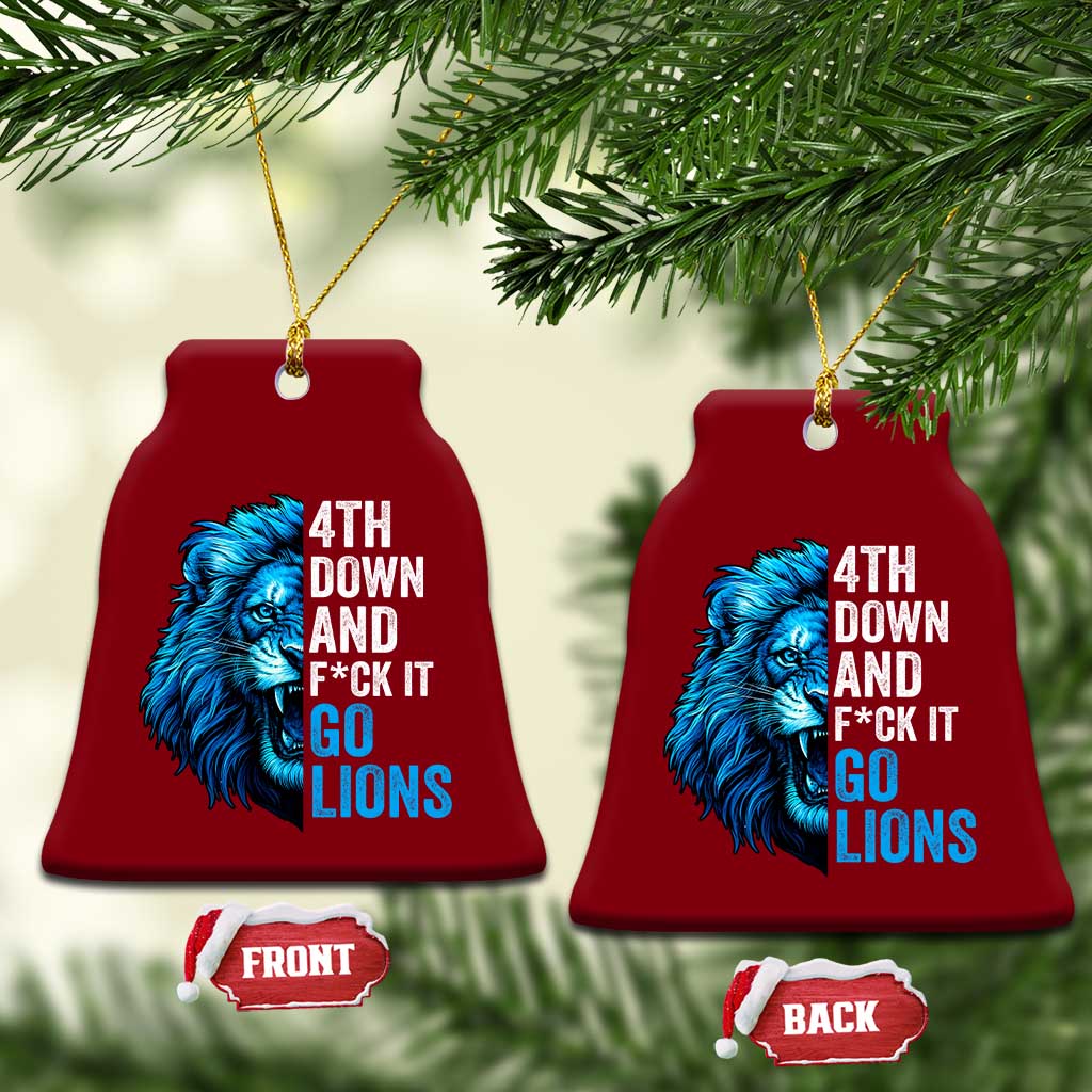 Go Lions Ceramic Ornament Funny 4th Down F*ck It Blue Lion Fan - Wonder Print Shop
