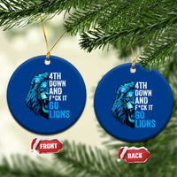 Go Lions Ceramic Ornament Funny 4th Down F*ck It Blue Lion Fan - Wonder Print Shop