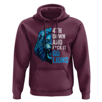 Go Lions Hoodie Funny 4th Down F*ck It Blue Lion Fan - Wonder Print Shop