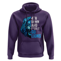 Go Lions Hoodie Funny 4th Down F*ck It Blue Lion Fan - Wonder Print Shop