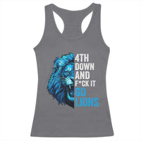 Go Lions Racerback Tank Top Funny 4th Down F*ck It Blue Lion Fan - Wonder Print Shop