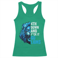 Go Lions Racerback Tank Top Funny 4th Down F*ck It Blue Lion Fan - Wonder Print Shop