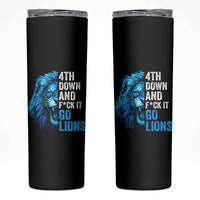 Go Lions Skinny Tumbler Funny 4th Down F*ck It Blue Lion Fan - Wonder Print Shop