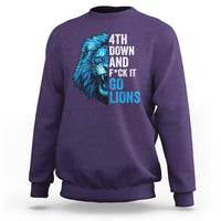 Go Lions Sweatshirt Funny 4th Down F*ck It Blue Lion Fan - Wonder Print Shop