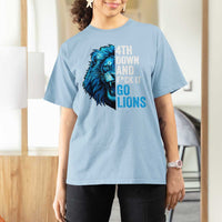 Go Lions T Shirt For Women Funny 4th Down F*ck It Blue Lion Fan - Wonder Print Shop