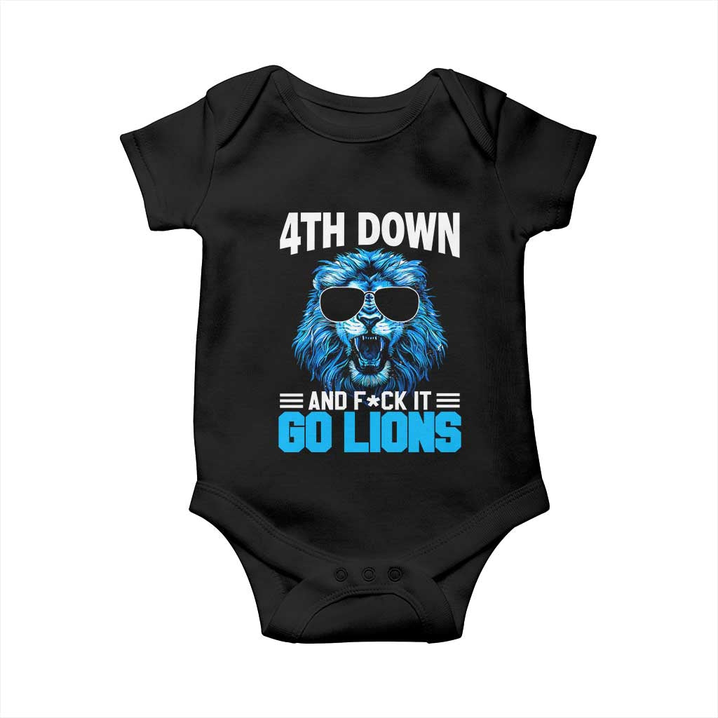 4th Down F*ck It Go Lions Baby Onesie Funny Bold Game Day - Wonder Print Shop
