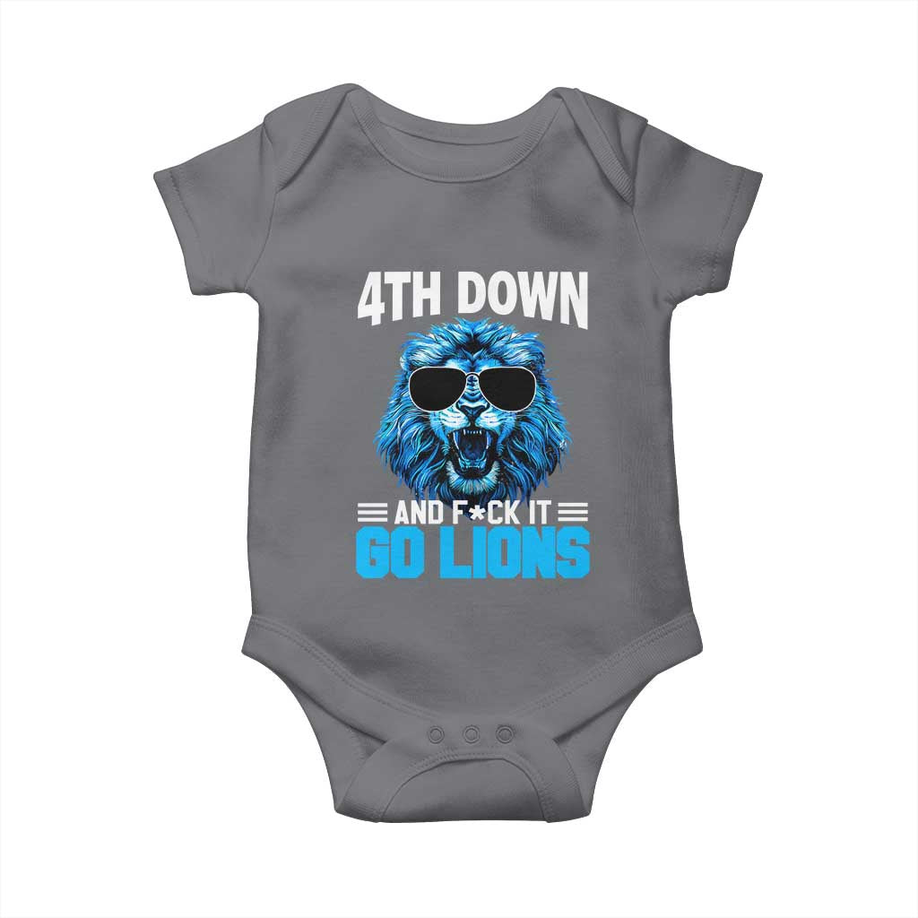 4th Down F*ck It Go Lions Baby Onesie Funny Bold Game Day - Wonder Print Shop