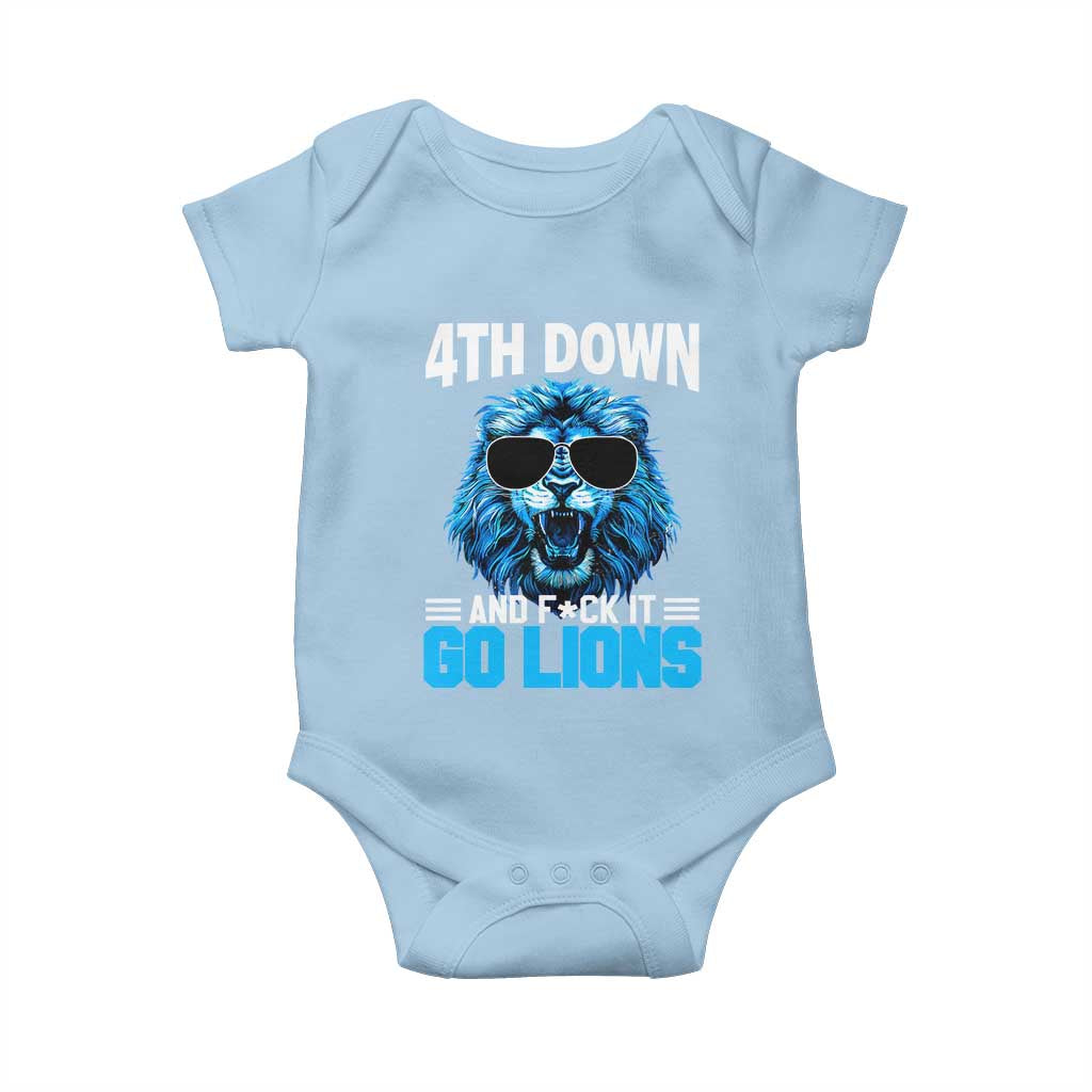 4th Down F*ck It Go Lions Baby Onesie Funny Bold Game Day - Wonder Print Shop