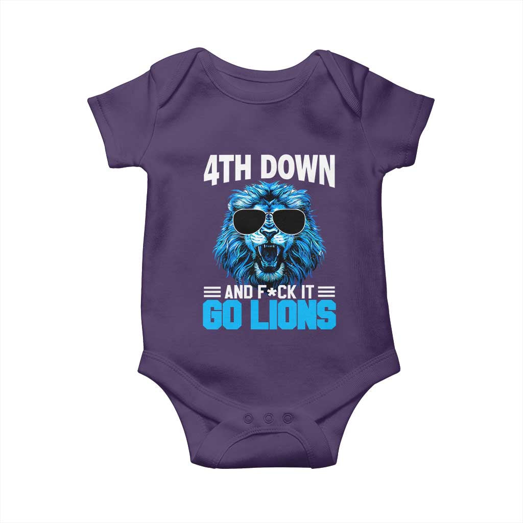 4th Down F*ck It Go Lions Baby Onesie Funny Bold Game Day - Wonder Print Shop
