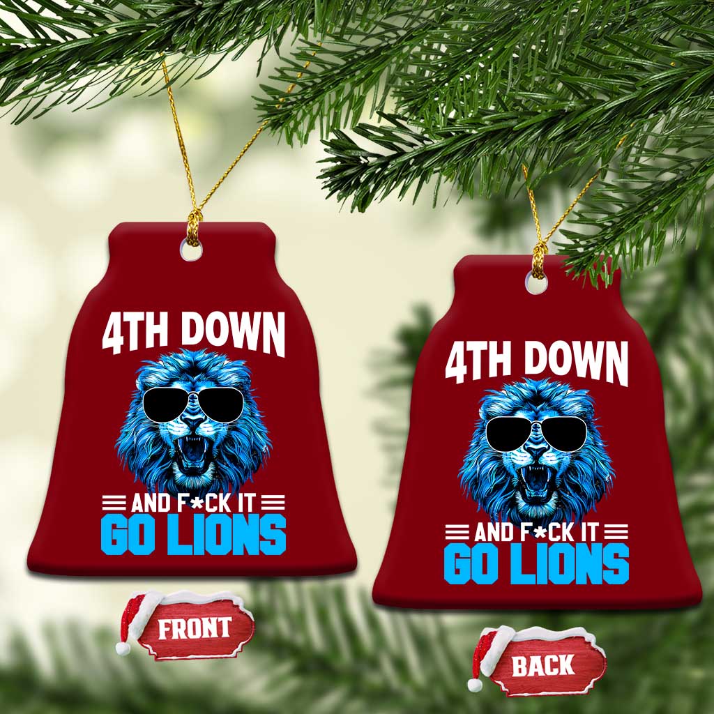 4th Down F*ck It Go Lions Ceramic Ornament Funny Bold Game Day - Wonder Print Shop