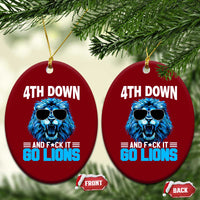 4th Down F*ck It Go Lions Ceramic Ornament Funny Bold Game Day - Wonder Print Shop