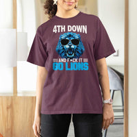 4th Down F*ck It Go Lions T Shirt For Women Funny Bold Game Day - Wonder Print Shop