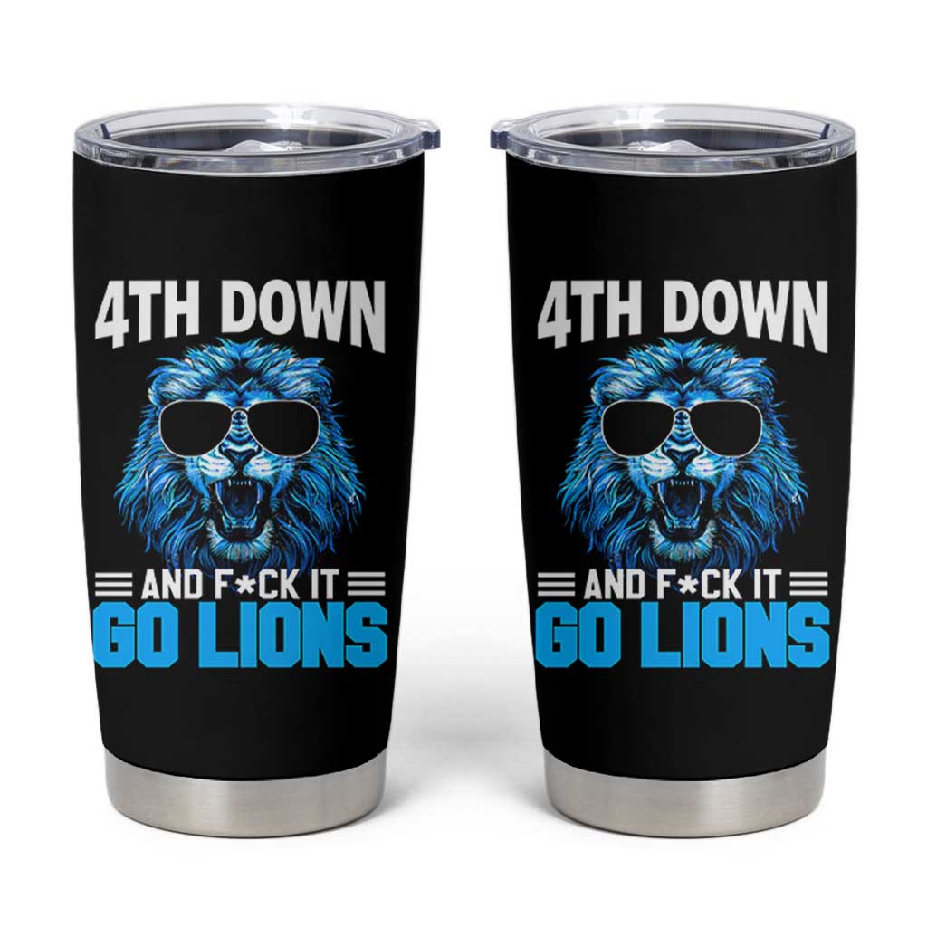 4th Down F*ck It Go Lions Tumbler Cup Funny Bold Game Day - Wonder Print Shop