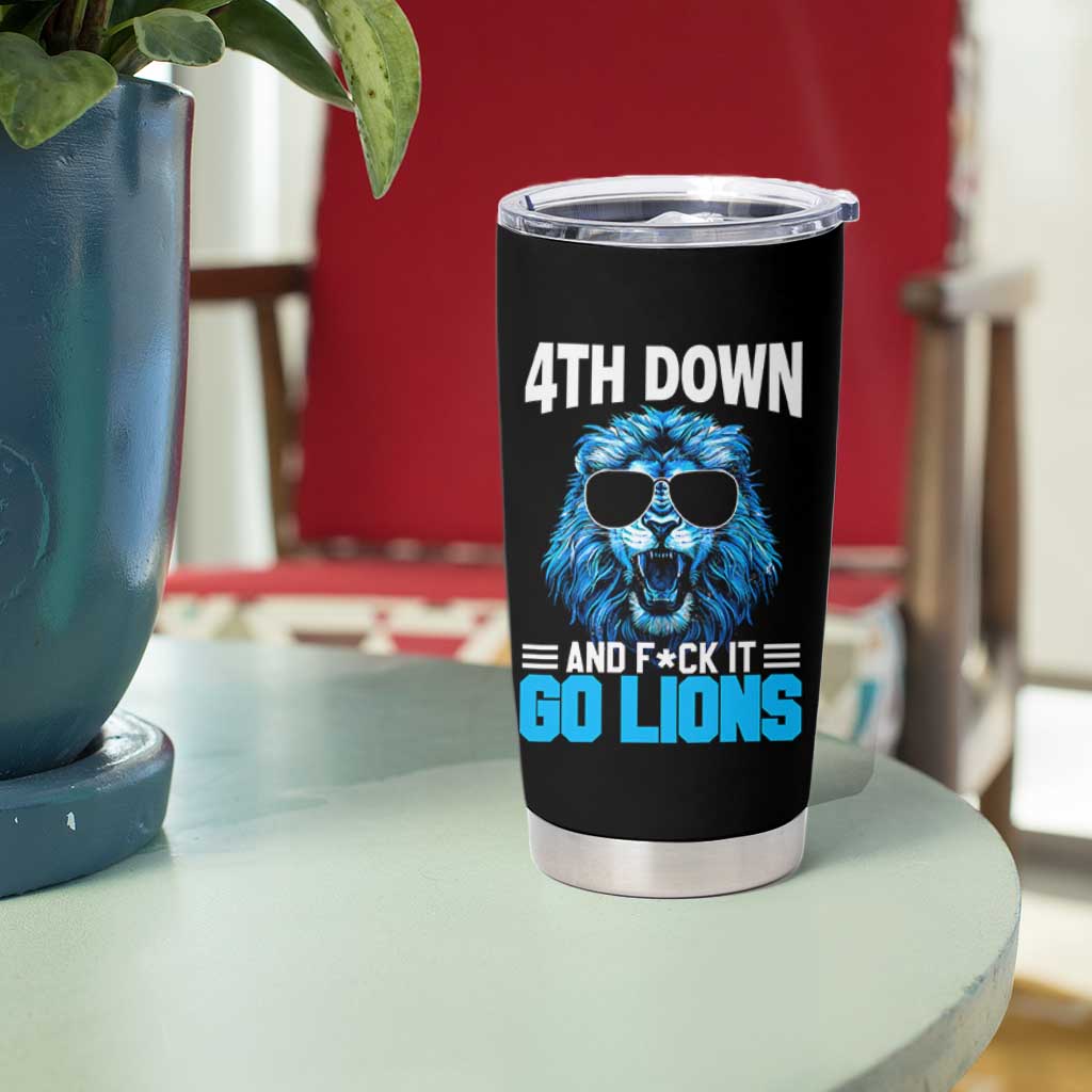 4th Down F*ck It Go Lions Tumbler Cup Funny Bold Game Day - Wonder Print Shop