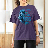 I Liked The Lions Before It Was Cool T Shirt For Women Vintage Rap Tee - Wonder Print Shop