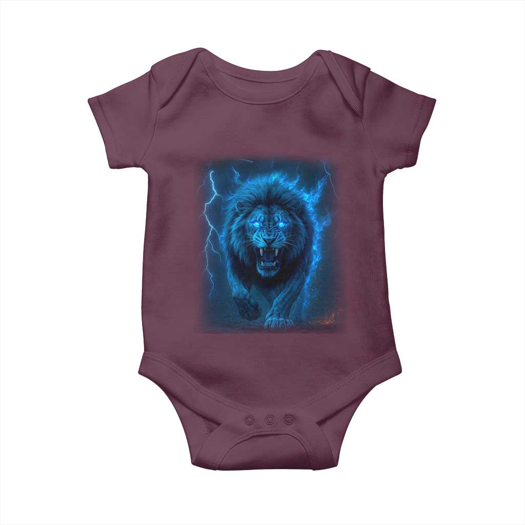 Vintage Classic Blue Lion Bootleg Graphic Baby Onesie - Wonder Print Shop