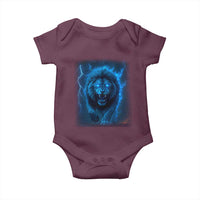 Vintage Classic Blue Lion Bootleg Graphic Baby Onesie - Wonder Print Shop