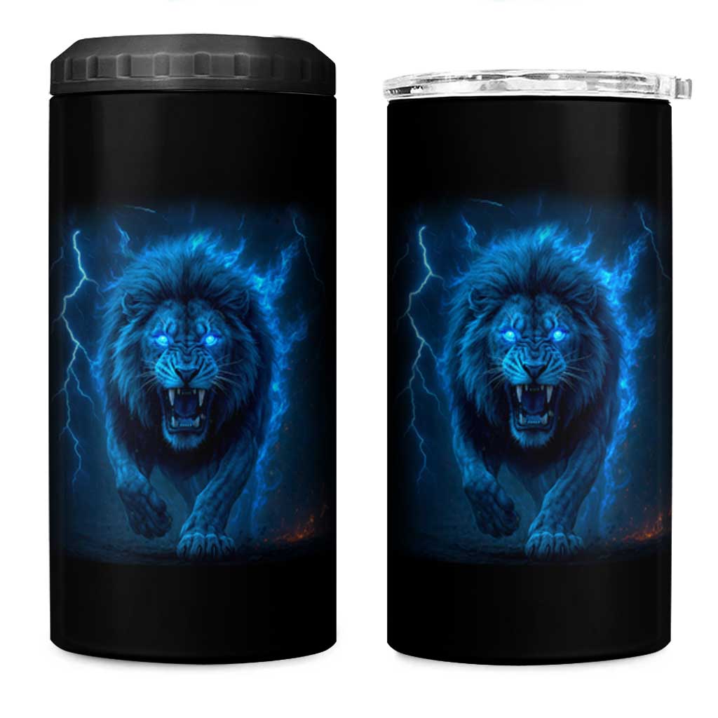 Vintage Classic Blue Lion Bootleg Graphic 4 in 1 Can Cooler Tumbler - Wonder Print Shop