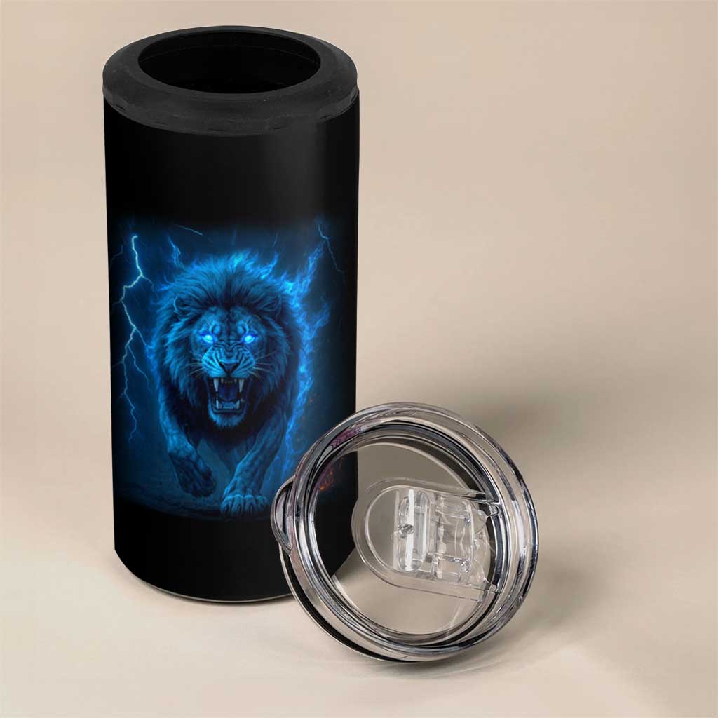 Vintage Classic Blue Lion Bootleg Graphic 4 in 1 Can Cooler Tumbler - Wonder Print Shop