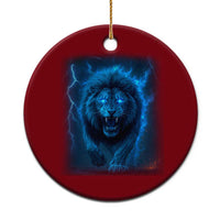 Vintage Classic Blue Lion Bootleg Graphic Ceramic Ornament - Wonder Print Shop