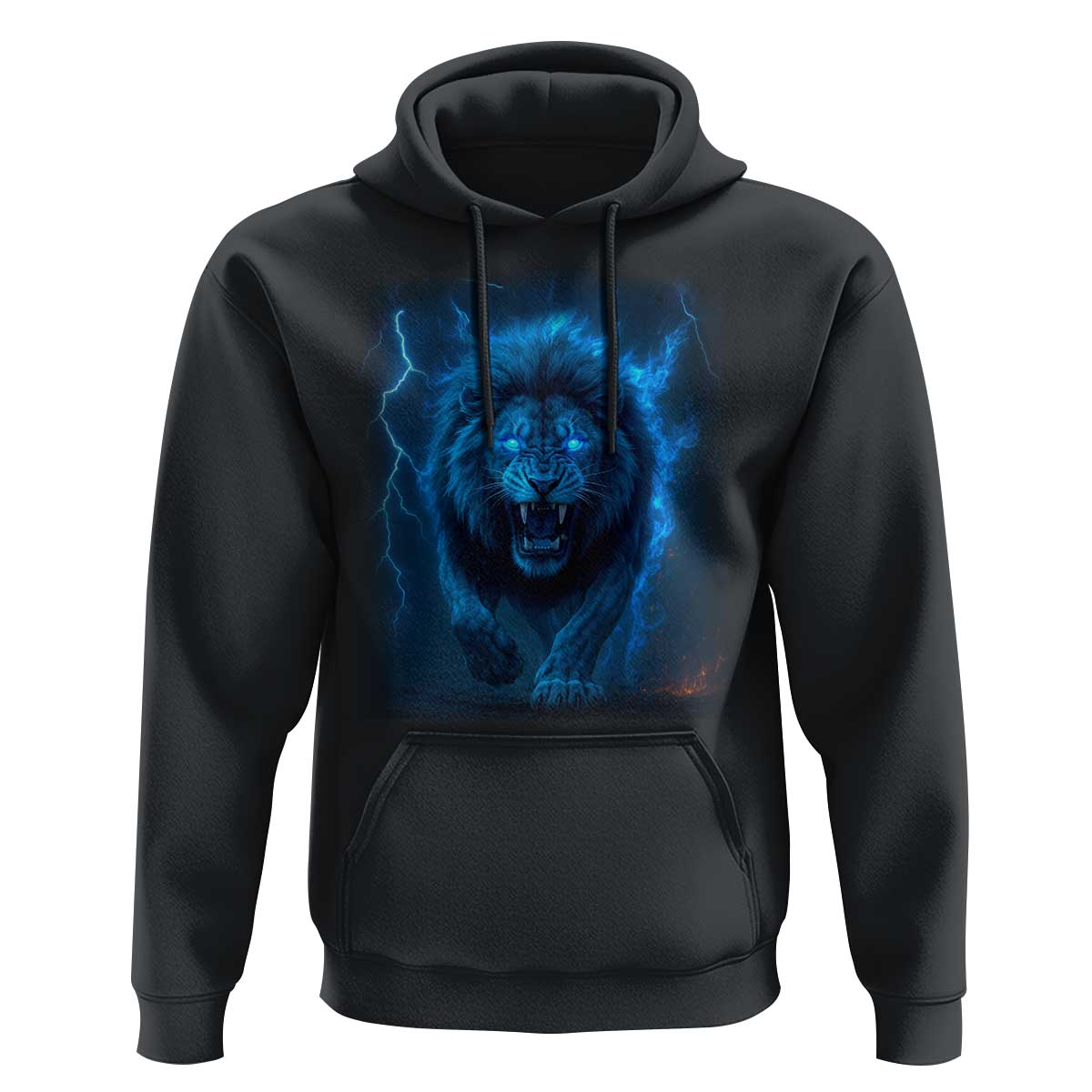 Vintage Classic Blue Lion Bootleg Graphic Hoodie - Wonder Print Shop