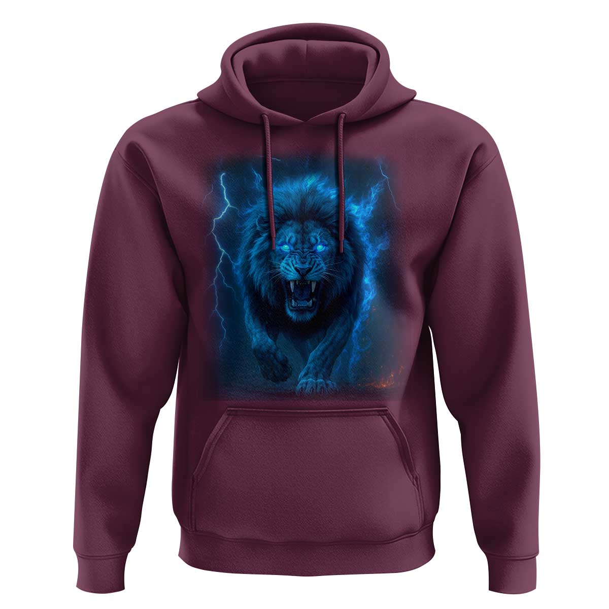 Vintage Classic Blue Lion Bootleg Graphic Hoodie - Wonder Print Shop