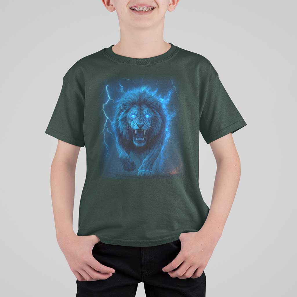 Vintage Classic Blue Lion Bootleg Graphic T Shirt For Kid - Wonder Print Shop