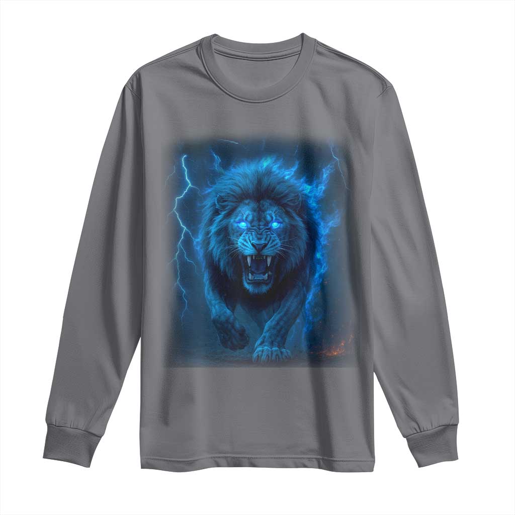 Vintage Classic Blue Lion Bootleg Graphic Long Sleeve Shirt - Wonder Print Shop