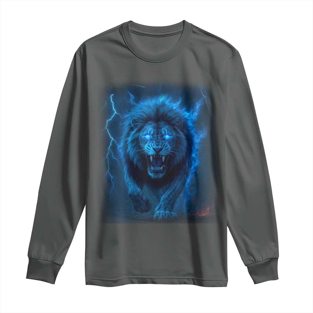 Vintage Classic Blue Lion Bootleg Graphic Long Sleeve Shirt - Wonder Print Shop
