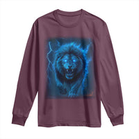 Vintage Classic Blue Lion Bootleg Graphic Long Sleeve Shirt - Wonder Print Shop