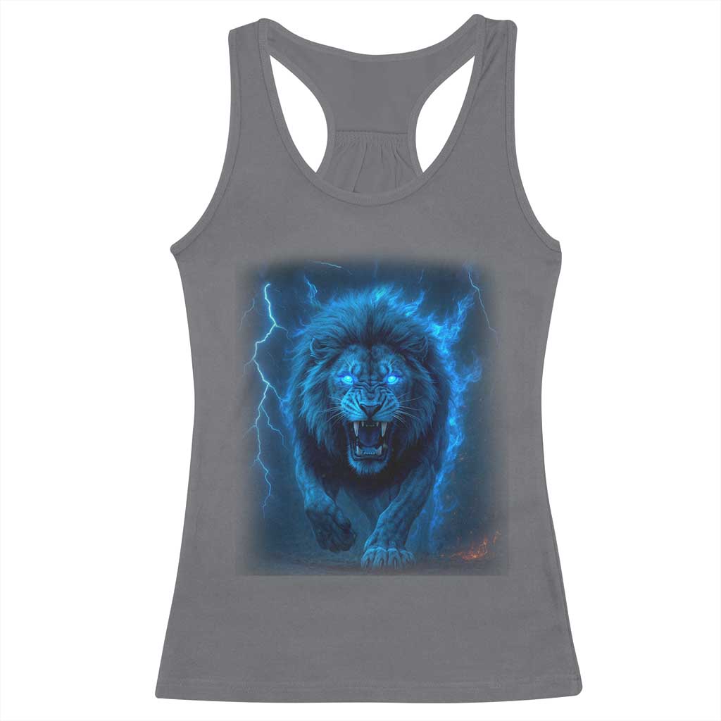 Vintage Classic Blue Lion Bootleg Graphic Racerback Tank Top - Wonder Print Shop